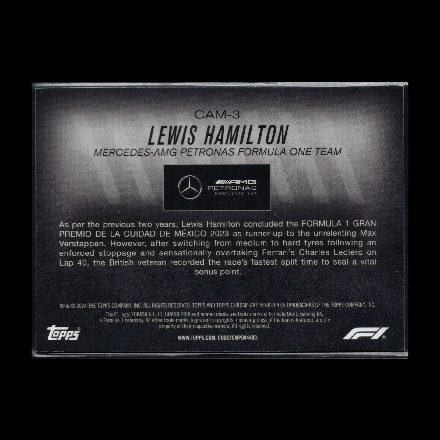 2024 Topps Chrome Formula 1 LEWIS HAMILTON #CAM-3 Camber