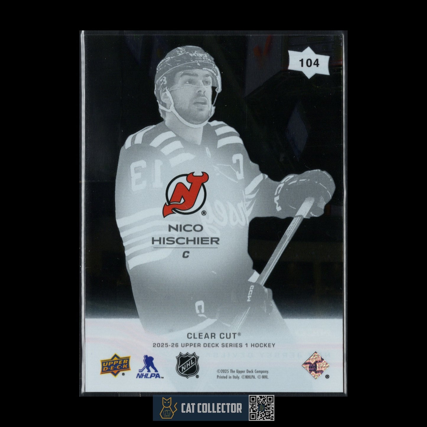 2025-26 UD Series 1 NICO HISCHIER #104 Clear Cut - New Jersey Devils