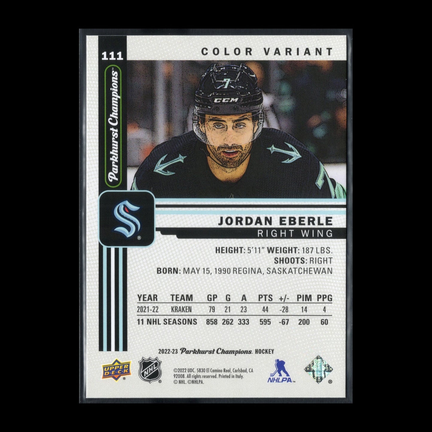 2022-23 UD Parkhurst Champions JORDAN EBERLE #111 Color Variant - Seattle Kraken