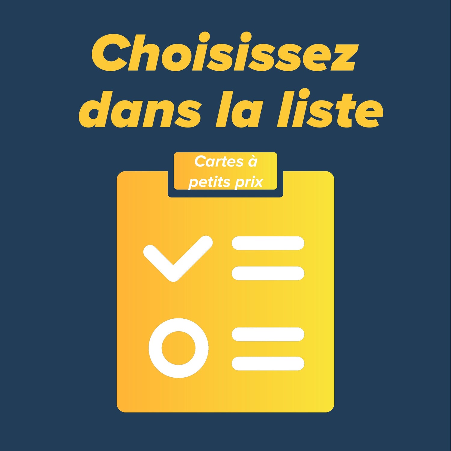 Choisissez dans la liste
