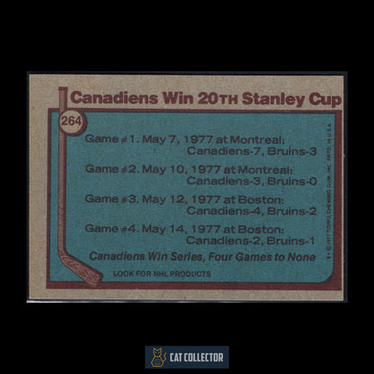 1977-78 Topps CANADIENS WIN 20TH STANLEY CUP #264