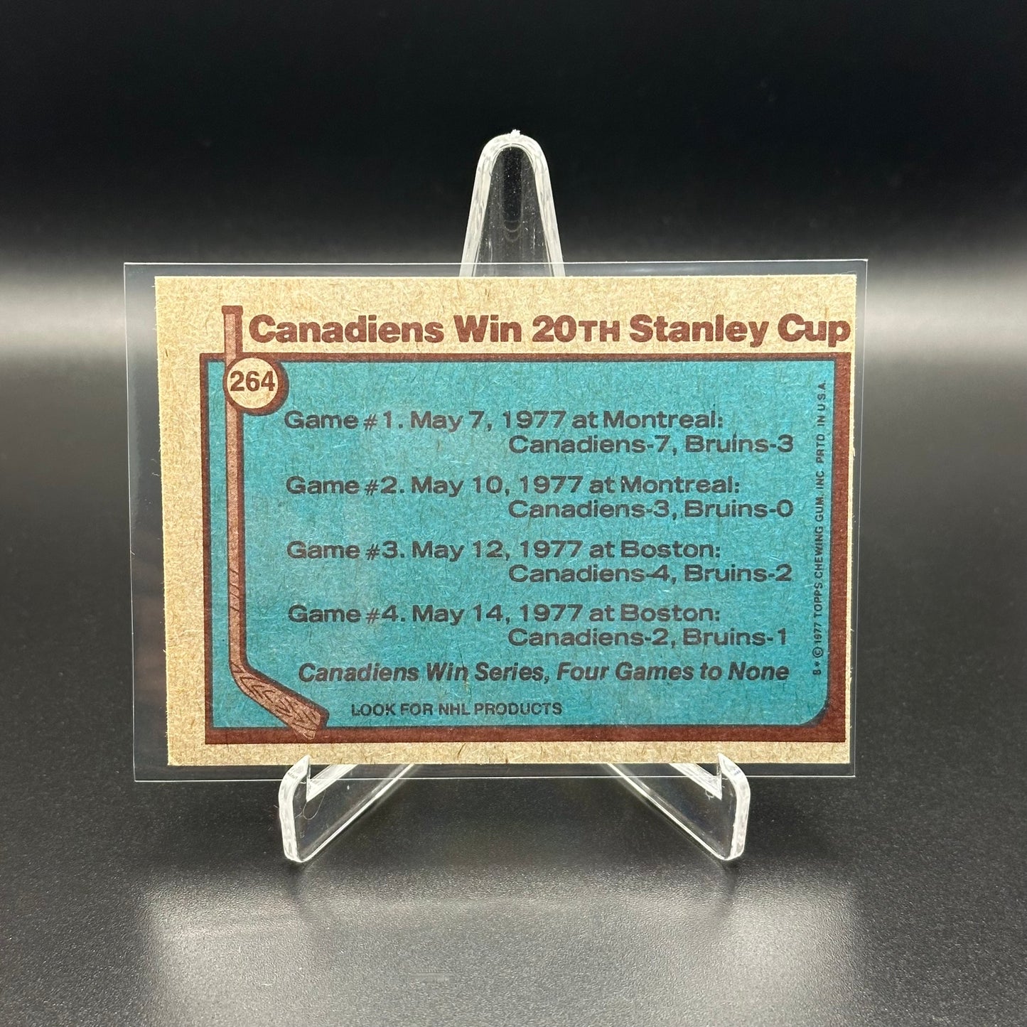 1977-78 Topps CANADIENS WIN 20TH STANLEY CUP #264