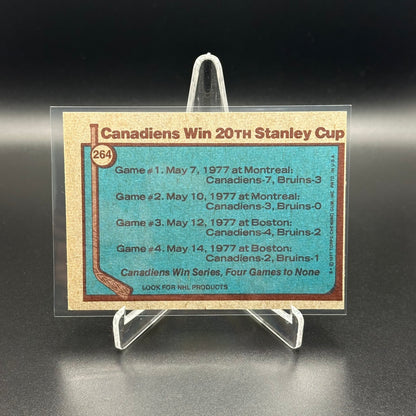 1977-78 Topps CANADIENS WIN 20TH STANLEY CUP #264