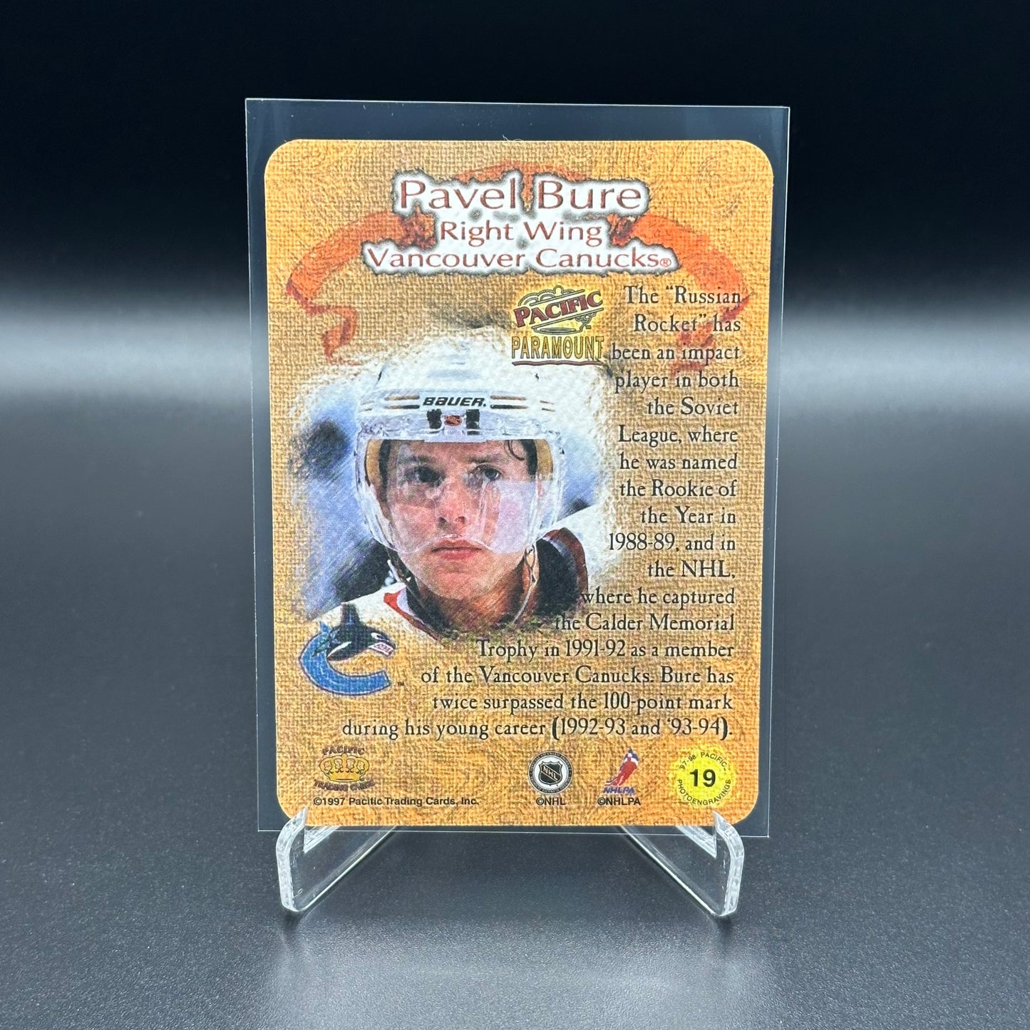 1997-98 Pacific Paramount PAVEL BURE #19 Photoengraving