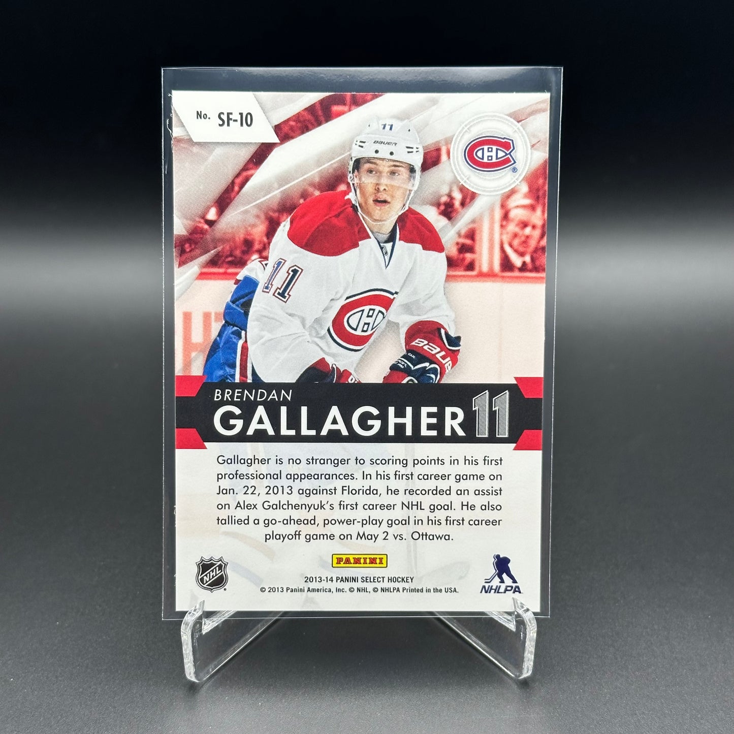 2013-14 Panini Select BRENDAN GALLAGHER #SF-10 Select Future Rookie RC