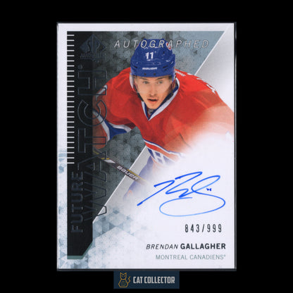 2013-14 UD SP Authentic BRENDAN GALLAGHER #318 Future Watch Auto RC /999