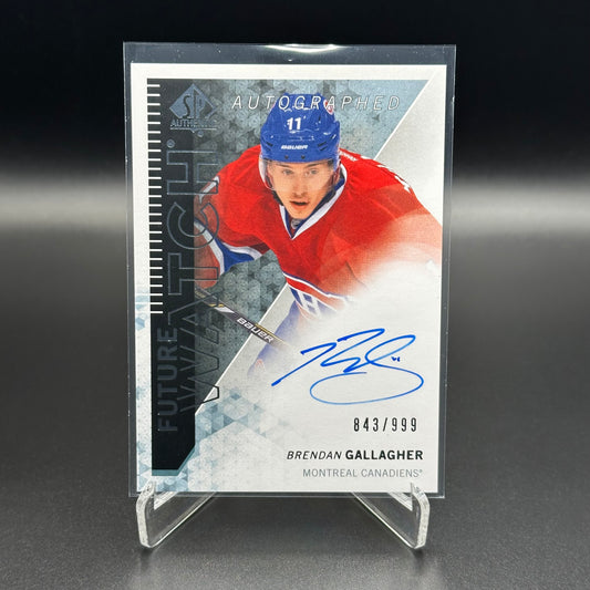 2013-14 UD SP Authentic BRENDAN GALLAGHER #318 Future Watch Auto RC /999