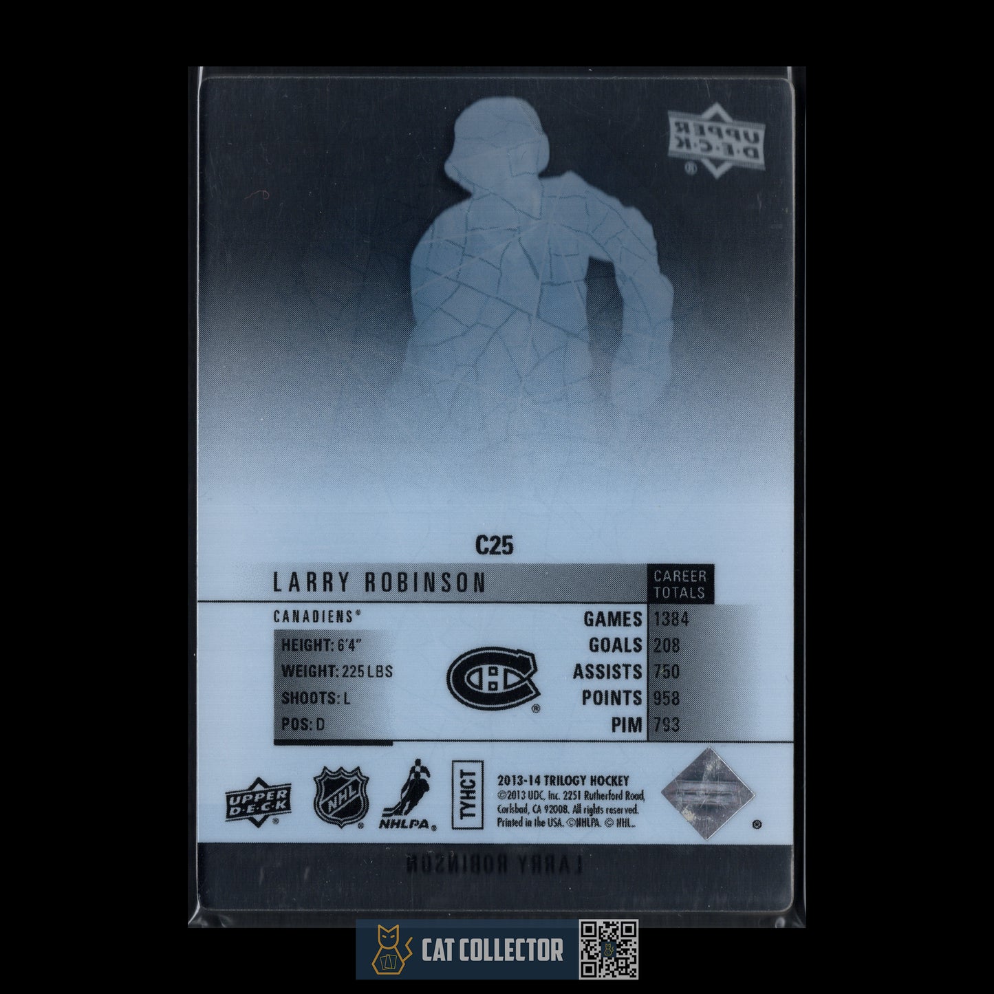 2013-14 Upper Deck Trilogy LARRY ROBINSON #C25 Crystal Greats