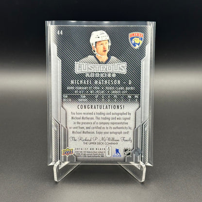 2016-17 UD Black Diamond MICHAEL MATHESON #44 Black Lustrous Rookies Signature RC /299 Auto