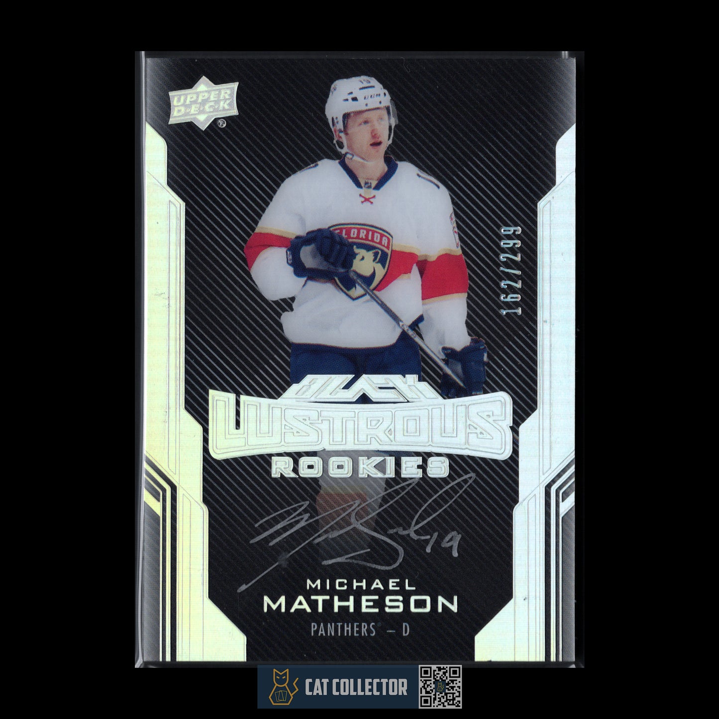 2016-17 UD Black Diamond MICHAEL MATHESON #44 Black Lustrous Rookies Signature RC /299 Auto