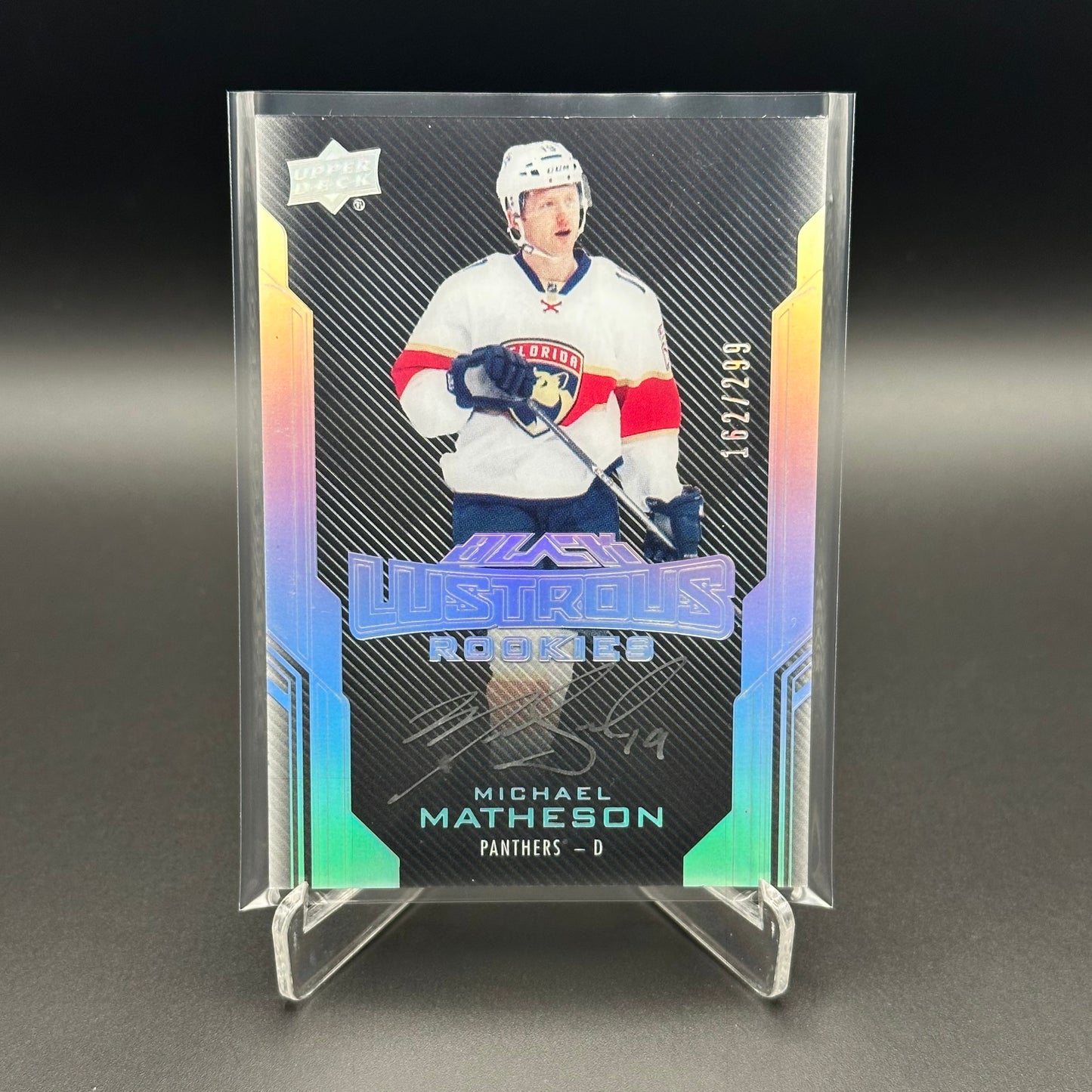 2016-17 UD Black Diamond MICHAEL MATHESON #44 Black Lustrous Rookies Signature RC /299 Auto