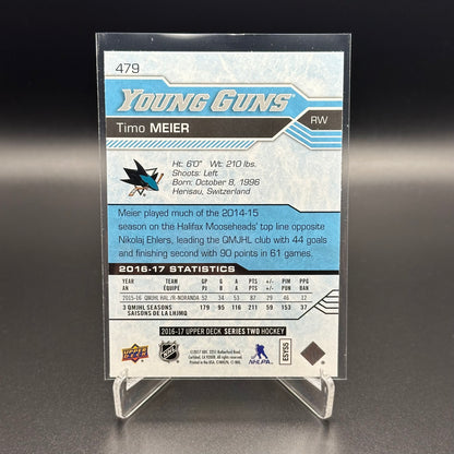 2016-17 Upper Deck Series 2 TIMO MEIER #479 Young Guns RC