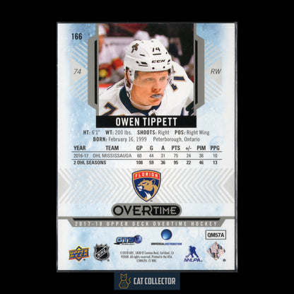 2017-18 Upper Deck Overtime OWEN TIPPETT #166 Rookie RC