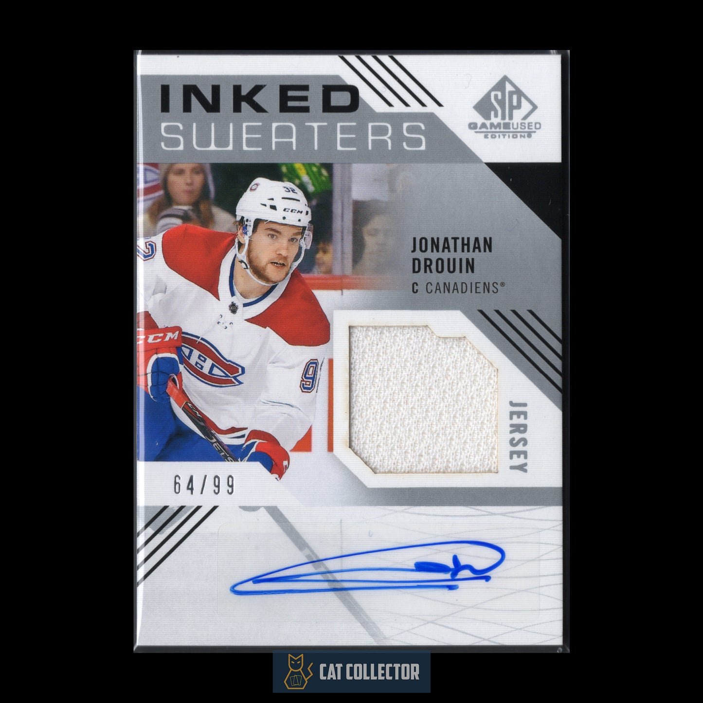 2018-19 Upper Deck SP Game Used JONATHAN DROUIN #IS-JD Inked Sweaters AutoJersey RC /99