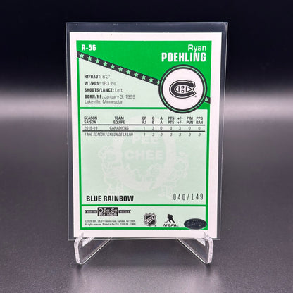 2019-20 O-Pee-Chee Platinum RYAN POEHLING #R-56 Retro Blue Rainbow RC /149