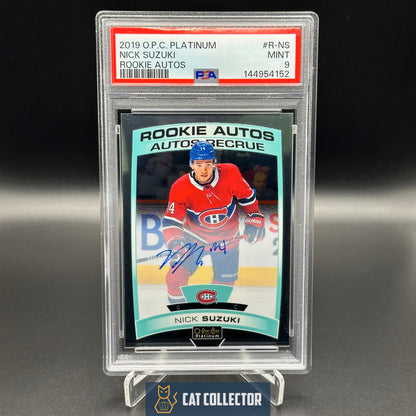2019-20 O-Pee-Chee Platinum NICK SUZUKI #R-NS Rookie Auto PSA 9