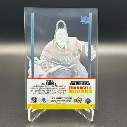 2019-20 UD Credentials NICK SUZUKI #TTBYB-8 Through the Boards Young Bloods RC