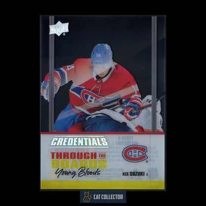 2019-20 UD Credentials NICK SUZUKI #TTBYB-8 Through the Boards Young Bloods RC