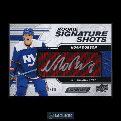 2019-20 UD Engrained NOAH DOBSON #RSS-ND Rookie Signature Shots Red Stick RC /99
