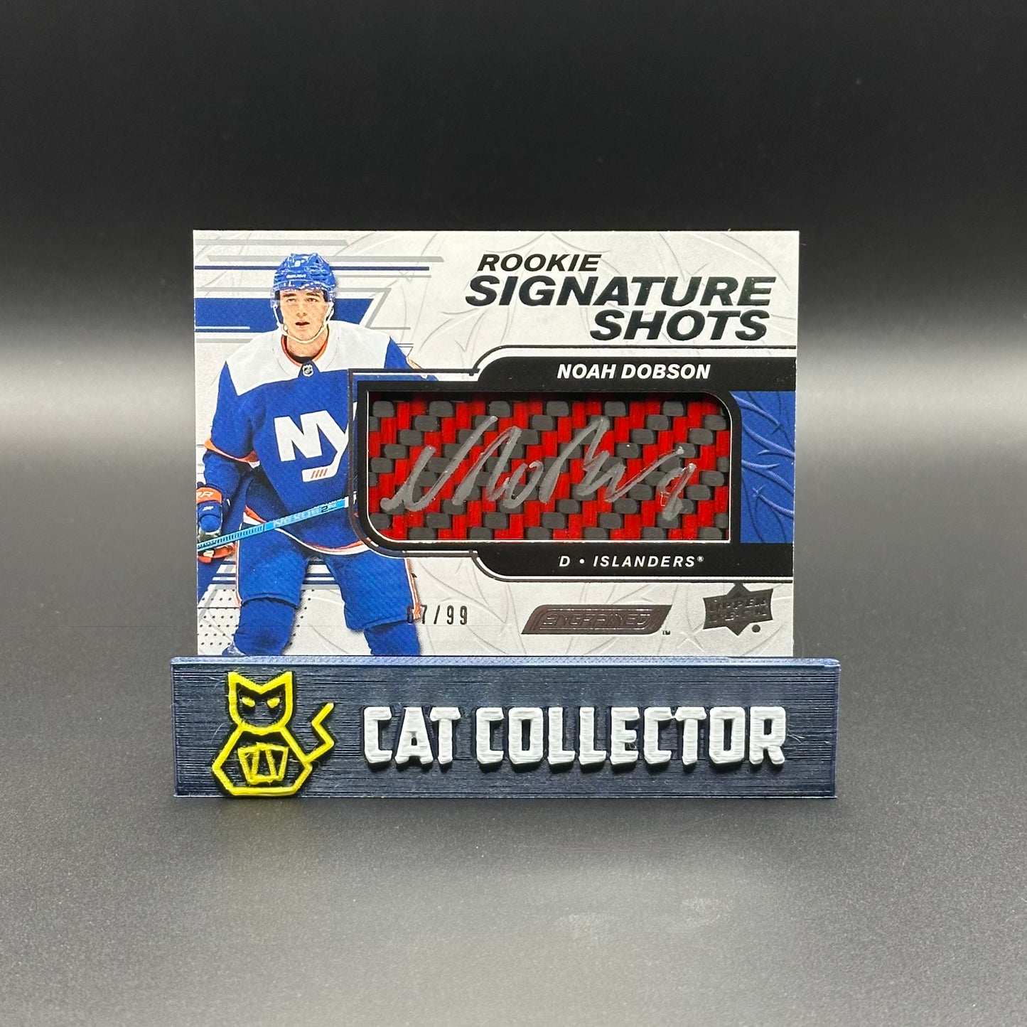 2019-20 UD Engrained NOAH DOBSON #RSS-ND Rookie Signature Shots Red Stick RC /99