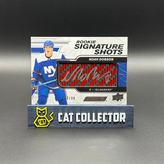 2019-20 UD Engrained NOAH DOBSON #RSS-ND Rookie Signature Shots Red Stick RC /99
