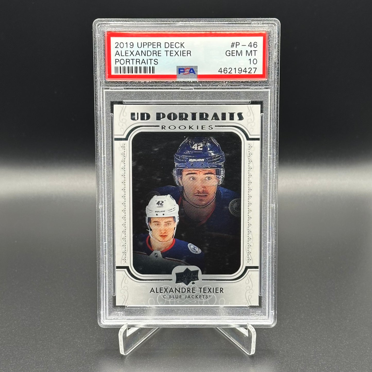 2019-20 Upper Deck Series 1 ALEXANDRE TEXIER #P-46 UD Portraits Rookie RC PSA 10