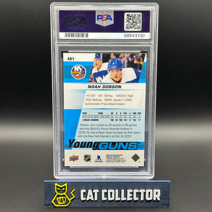 2019-20 UD Series 2 NOAH DOBSON #481 Young Guns RC PSA 9