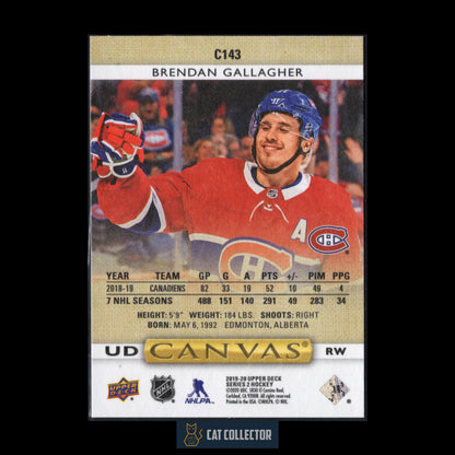 2019-20 Upper Deck Series 2 BRENDAN GALLAGHER #C143 UD Canvas