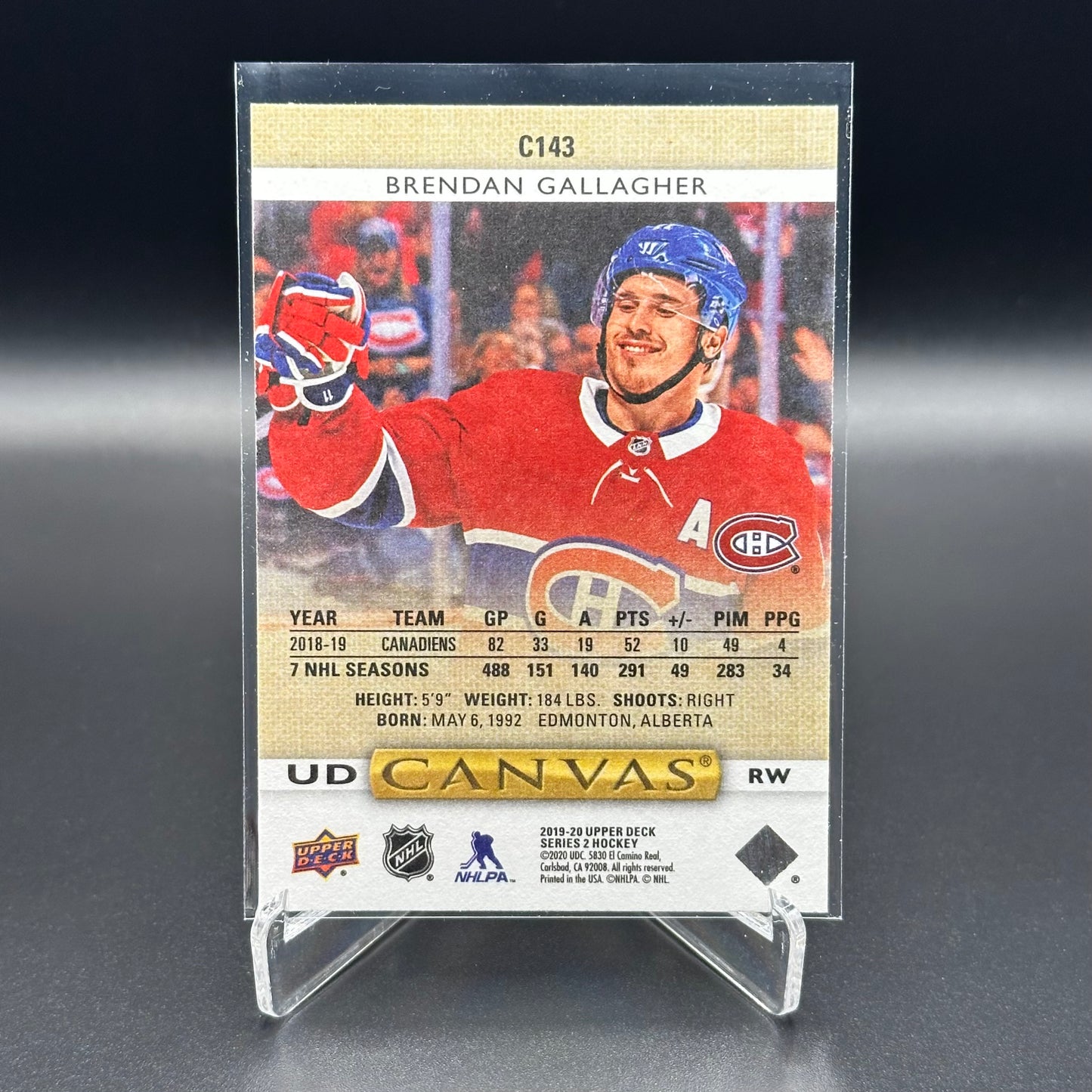 2019-20 Upper Deck Series 2 BRENDAN GALLAGHER #C143 UD Canvas