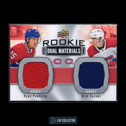 2019-20 UD Series 2 NICK SUZUKI / RYAN POEHLING #RDM-PS Rookie Dual Materials RC Jersey