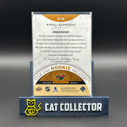 2020-21 UD Artifacts KIRILL KAPRIZOV #RS-KK Year One Rookie Sweaters Jersey RC