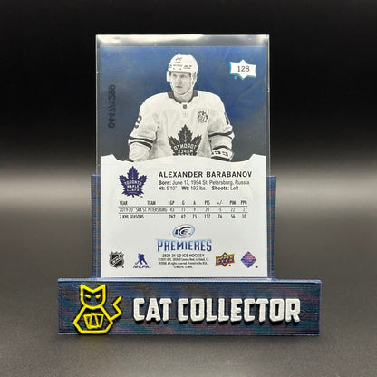 2020-21 UD Ice ALEXANDER BARABANOV #128 Premieres /1299 Rookie RC