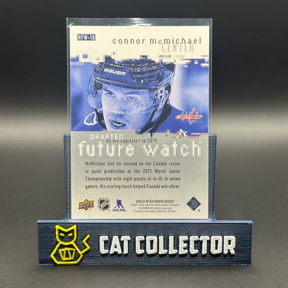 2020-21 UD SP Authentic CONNOR McMICHAEL #RFW-18 2000-01 Retro Future Watch RC /500