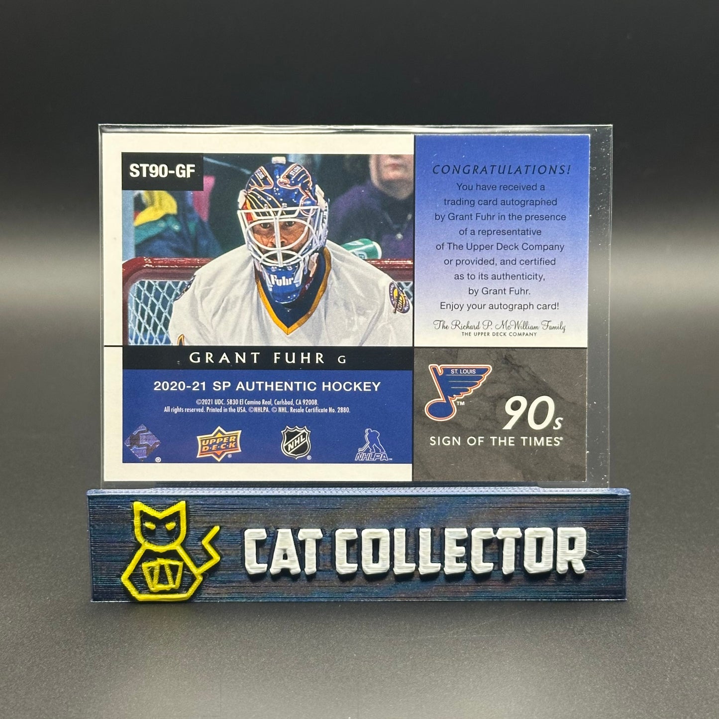 2020-21 UD SP Authentic GRANT FUHR #ST90-GF 90s Sign of the Times Auto