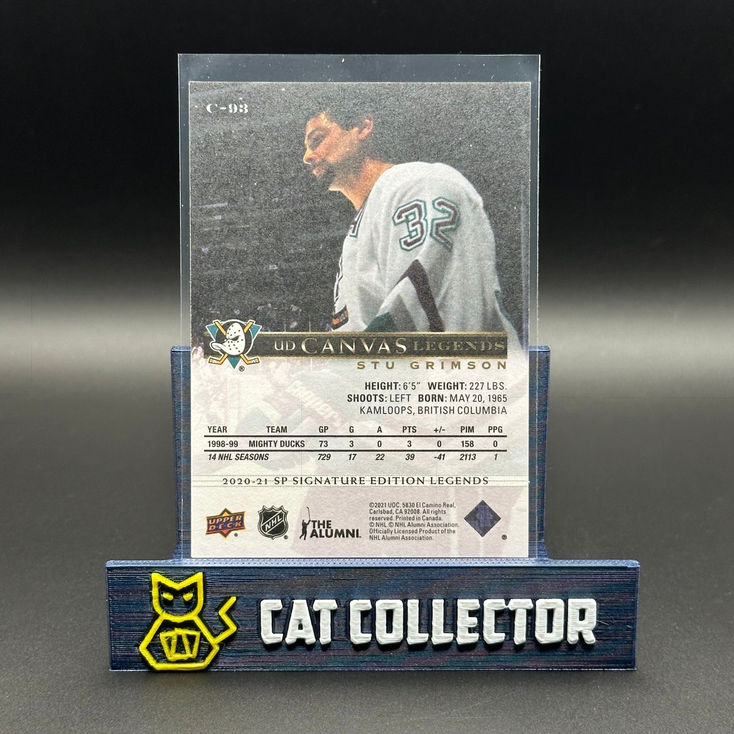 2020-21 UD SP Signature Editions Legends STU GRIMSON #C-93 UD Canvas Legends