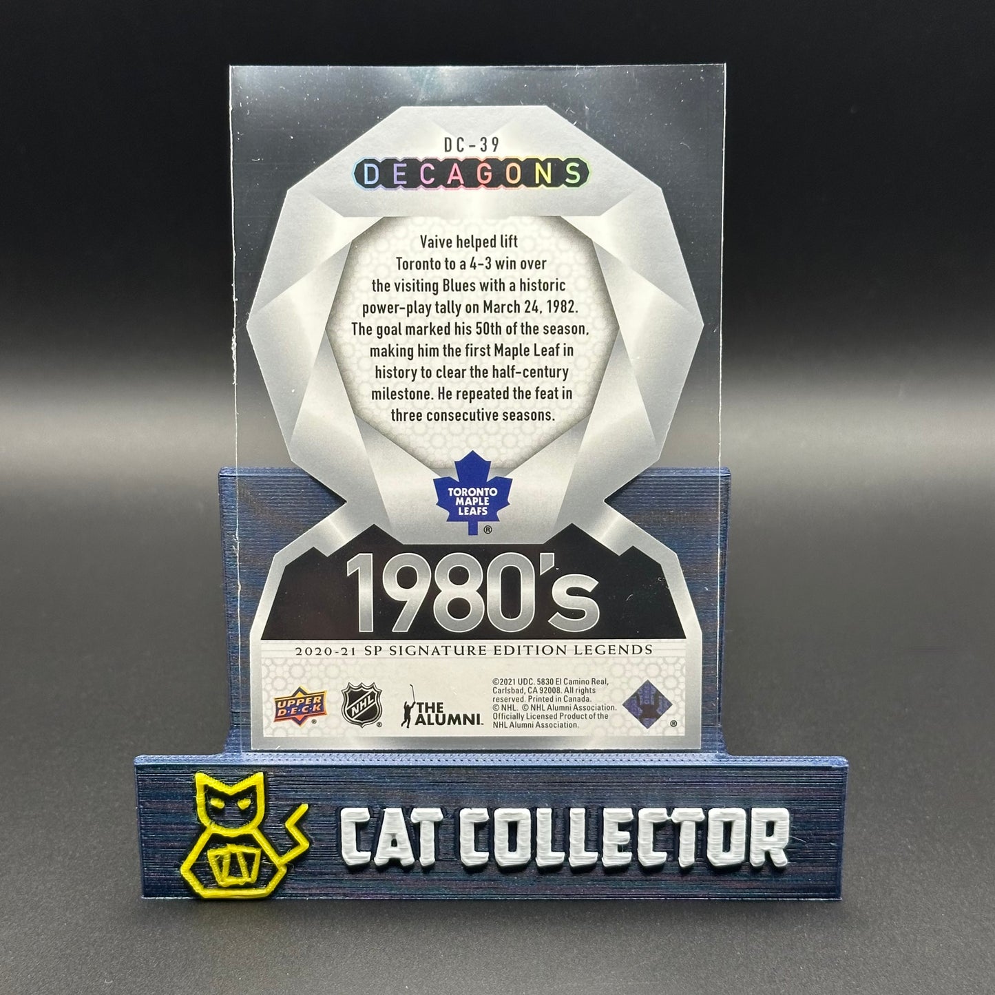 2020-21 UD SP Signature Editions Legends RICK VAIVE #DC-39 Decagons