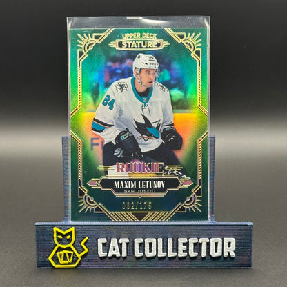 2020-21 UD Stature MAXIM LETUNOV #176 Green Rookie RC /175