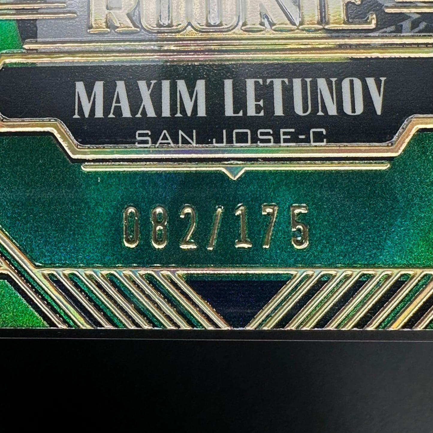 2020-21 UD Stature MAXIM LETUNOV #176 Green Rookie RC /175