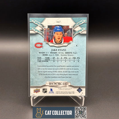 2020-21 Upper Deck Artifacts JAKE EVANS #167 Autumn Rookie RC /75