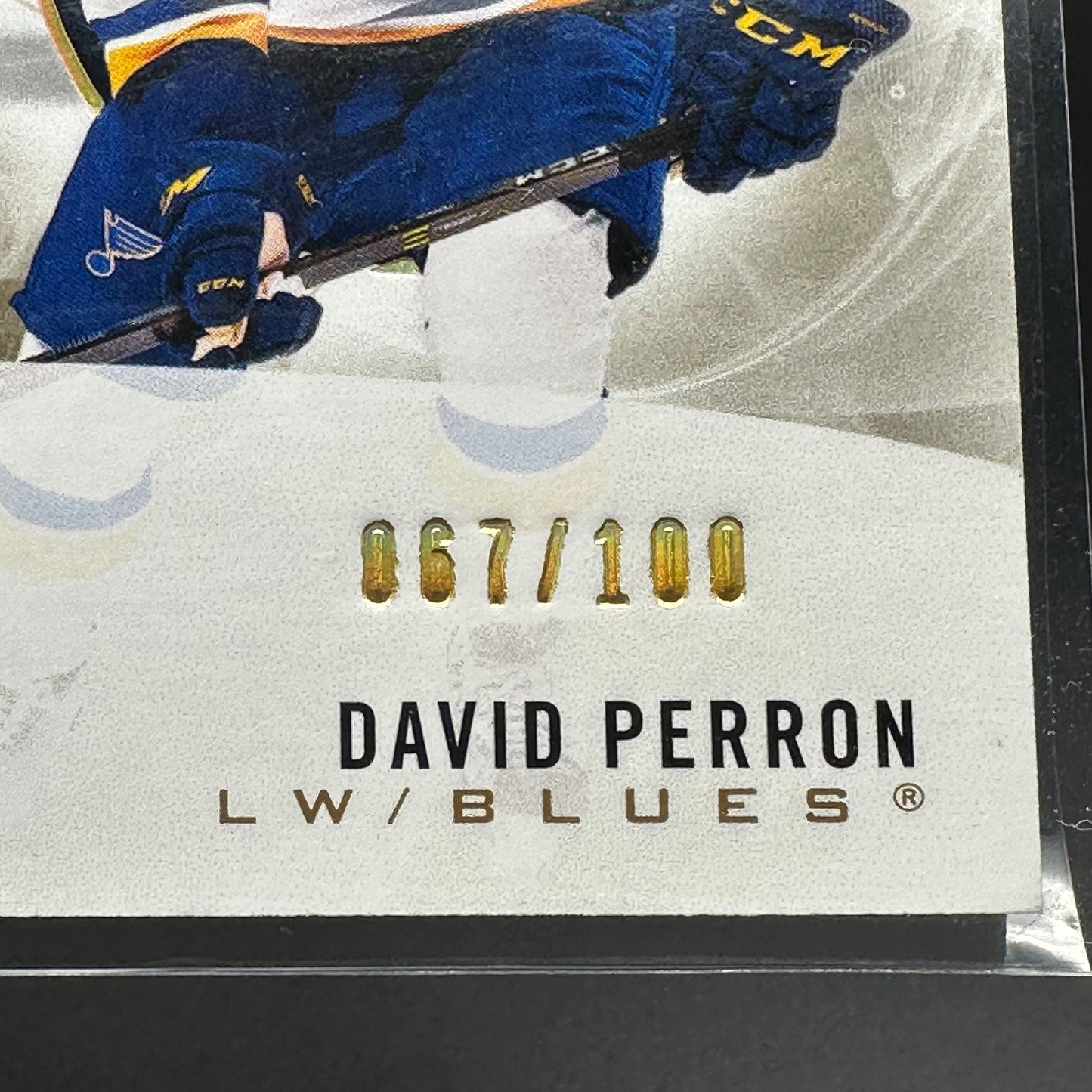 2020-21 UD SP Authentic DAVID PERRON #LAM-DP Limited Auto Material /100 Patch