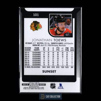 2021-22 O-Pee-Chee Platinum JONATHAN TOEWS #101 Sunset