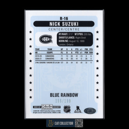 2021-22 O-Pee-Chee Platinum NICK SUZUKI #R-16 Retro Blue Rainbow /199