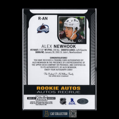 2020-21 O-Pee-Chee Platinum ALEX NEWHOOK #R-AN Rookie Auto RC