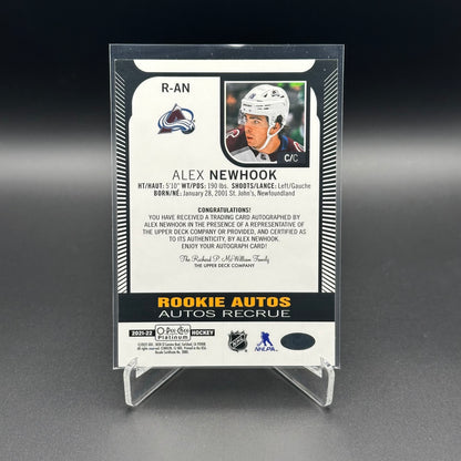 2020-21 O-Pee-Chee Platinum ALEX NEWHOOK #R-AN Rookie Auto RC