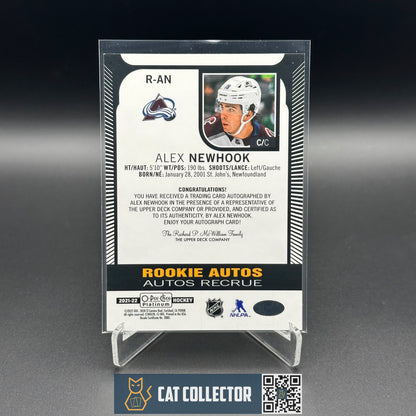 2021-22 O-Pee-Chee Platinum ALEX NEWHOOK #R-AN Rookie Auto RC