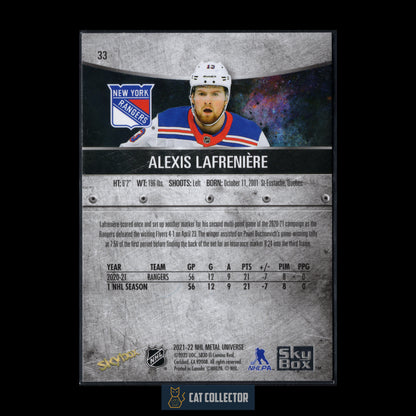 2021-22 SkyBox Metal Universe ALEXIS LAFRENIERE #33