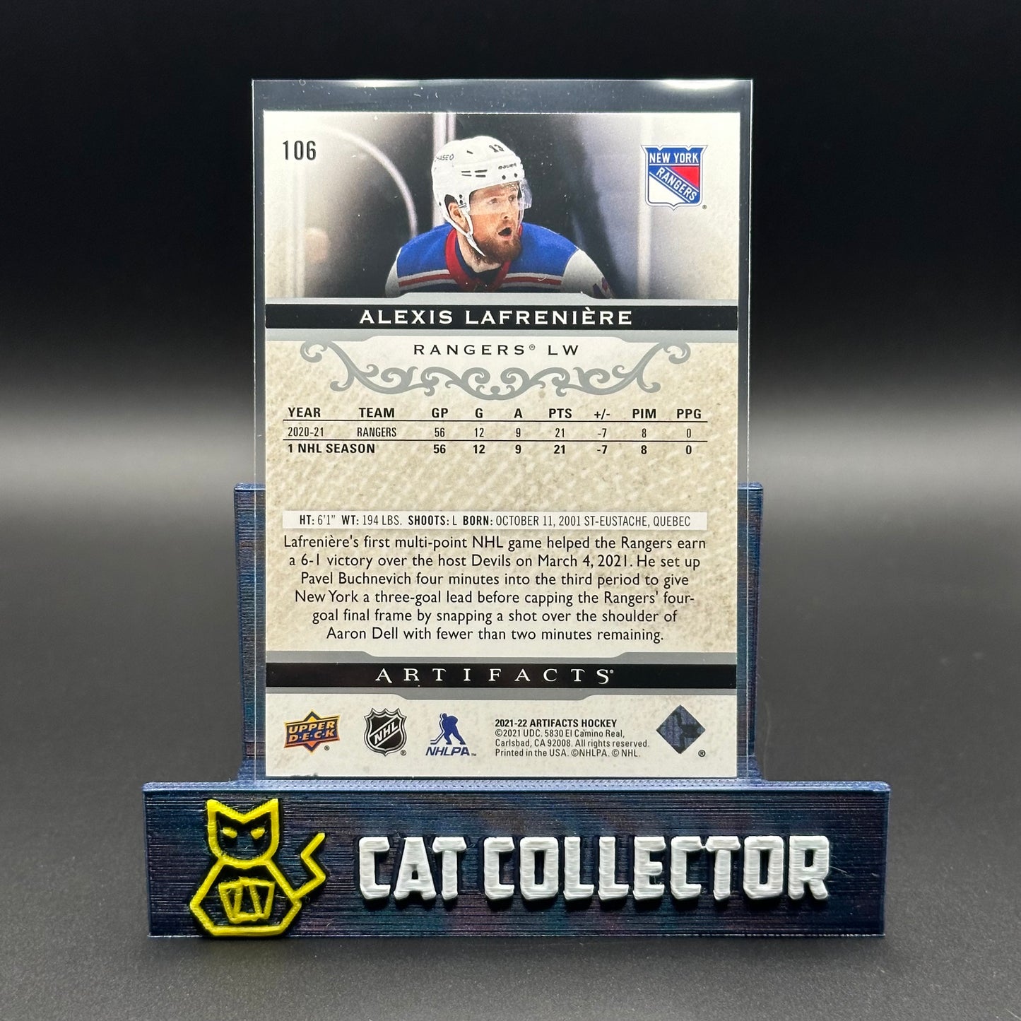 2021-22 UD Artifacts ALEXIS LAFRENIERE #106 Stars /599