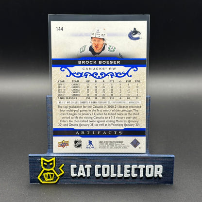 2021-22 UD Artifacts BROCK BOESER #144 Royal Blue /199