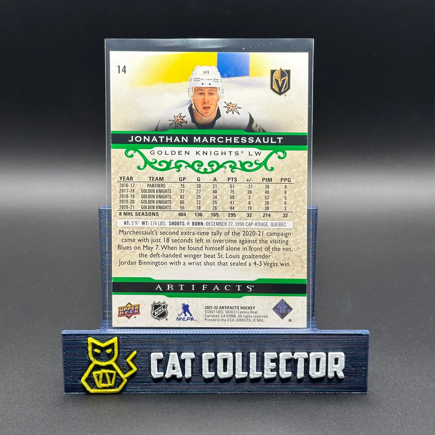 2021-22 UD Artifacts JONATHAN MARCHESSAULT #14 Emerald /99