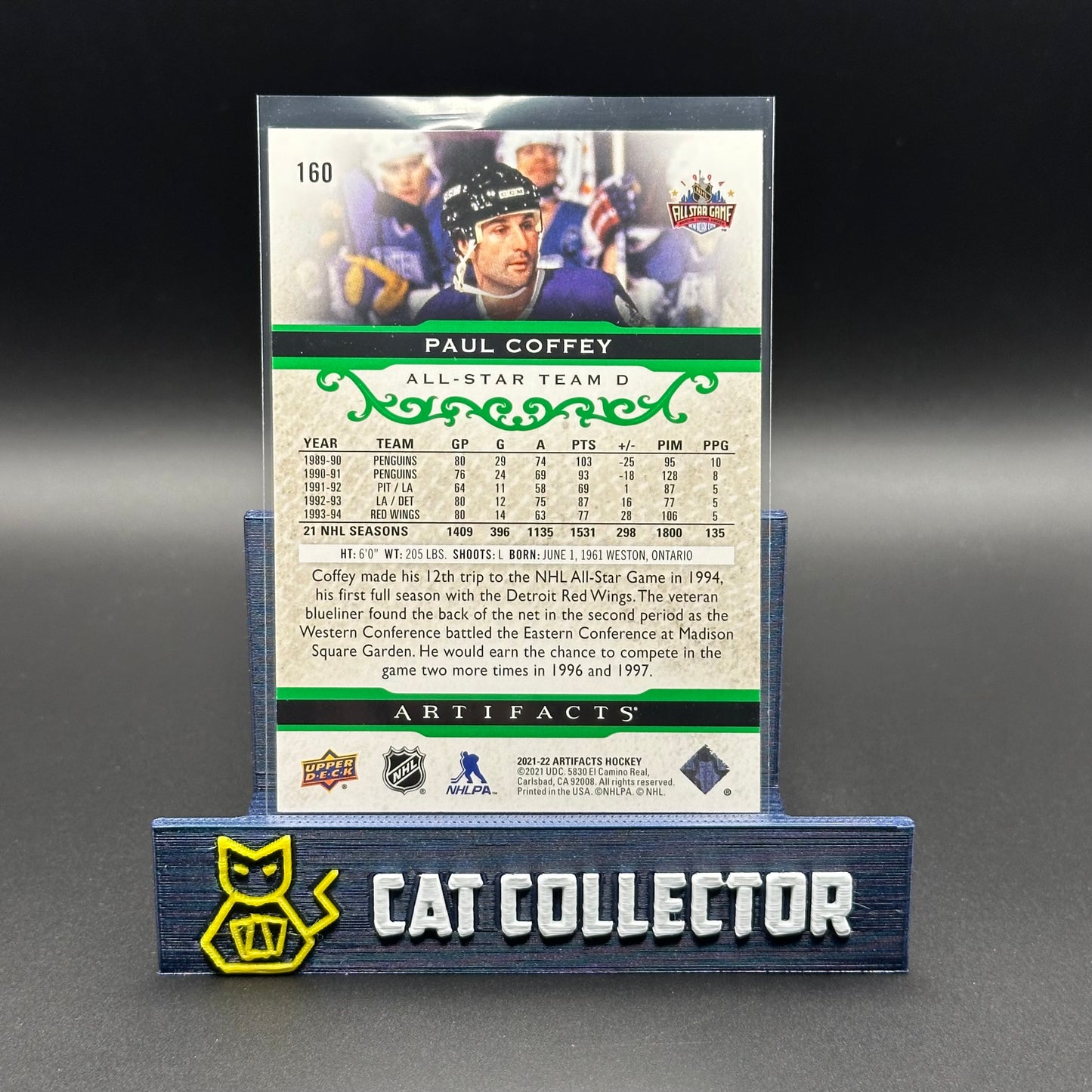 2021-22 UD Artifacts PAUL COFFEY #160 Legends Emerald /99